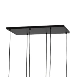 Hängelampe Sophia, 6-flammig, cognac/grün, 65 cm lang, E14