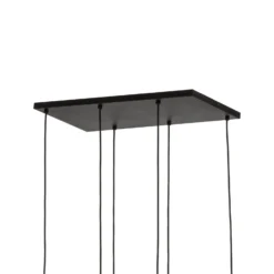 Hängelampe Sophia, 6-flammig, weiß/cognac, 65 cm lang, E14