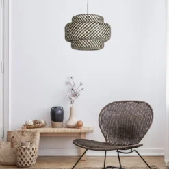 Hängelampe Sparkled Light 4478ZW, Bambusgeflecht, Ø 53 cm