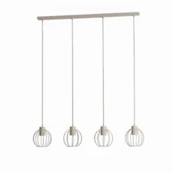 Hängelampe STARLIGHT, cremeweiß, 4-flg. Länge 100 cm Metall