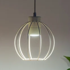 Hängelampe STARLIGHT, cremeweiß, 4-flg. Länge 100 cm Metall