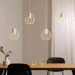 Hängelampe STARLIGHT, cremeweiß, 4-flg. Länge 100 cm Metall