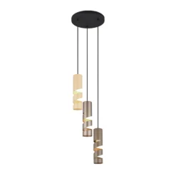 Hängelampe Stream, multicolor, Ø 28 cm, 3-flg., Metall, GU10