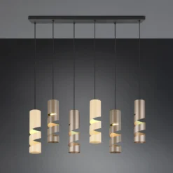 Hängelampe Stream multicolor Länge 100 cm 6-flg. Metall GU10