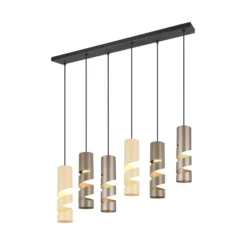Hängelampe Stream multicolor Länge 100 cm 6-flg. Metall GU10