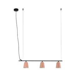 Hängelampe Studio, rosa, dezentral, Länge 91 cm, 3-flg.