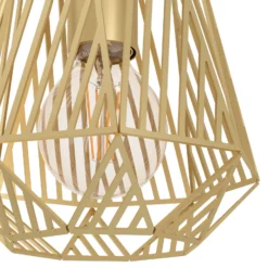 Hängelampe Stype, goldfarben, Länge 96 cm, Stahl, 3-flg.