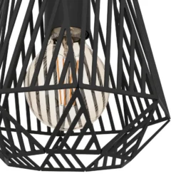 Hängelampe Stype, schwarz, Länge 96 cm, Stahl, 3-flg.