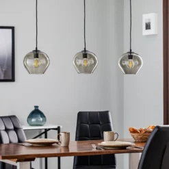 Hängelampe Svala Glasschirme rund 3-flammig linear