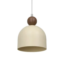 Hängelampe Timon, taupe/beige, Ø 17 cm, Metall