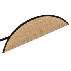 Hängelampe Vene, schwarz/rattanoptik, vierflammig