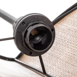 Hängelampe Vene, schwarz/rattanoptik, vierflammig