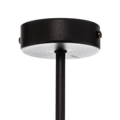 Hängelampe Vene, schwarz/rattanoptik, vierflammig