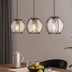 Hängelampe Waverton, schwarz/weiß, Länge 92 cm, Stahl/Stoff