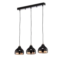 Hängelampe Yildo 6877 3-flg linear schwarz/kupfer
