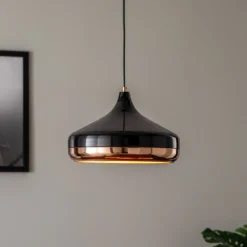Hängelampe Yildo 253-S 1-flg. Ø36cm schwarz/kupfer