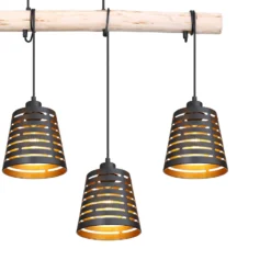 Hängeleuchte Ablona, Länge 85 cm, schwarz/goldfarben, Metall