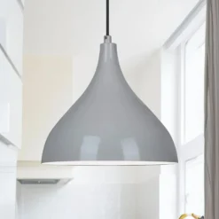 Hängeleuchte Adash, grau, Metall, Ø 26 cm, E27
