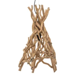 Hängeleuchte Agar mit Schirm aus Holz