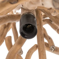 Hängeleuchte Agar mit Schirm aus Holz
