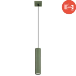 Hängeleuchte ALORA, olivgrün, Ø 8 cm, Metall, GU10