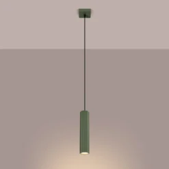 Hängeleuchte ALORA, olivgrün, Ø 8 cm, Metall, GU10