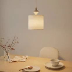 Hängeleuchte Amura, beige/sand, Stoff, Ø 25 cm, E27