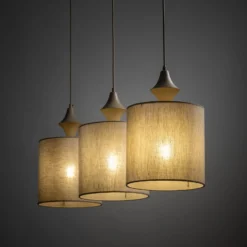Hängeleuchte Amura, 3-flammig, 105 cm lang, beige/sand, E27