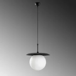 Hängeleuchte Anemon, schwarz, Glas, Ø 30 cm, E27