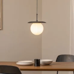 Hängeleuchte Anemon, schwarz, Glas, Ø 30 cm, E27