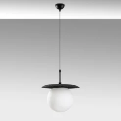 Hängeleuchte Anemon, schwarz, Glas, Ø 30 cm, E27
