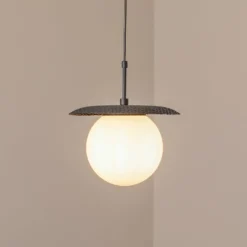 Hängeleuchte Anemon, schwarz, Glas, Ø 30 cm, E27