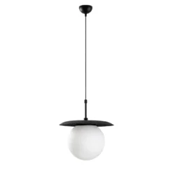 Hängeleuchte Anemon, schwarz, Glas, Ø 30 cm, E27