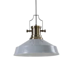 Hängeleuchte Augusta, grau, Ø 40 cm, Metall, E27, Vintage