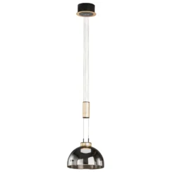 Hängeleuchte Avignon 1-flg. Rauchglas/schwarz/gold