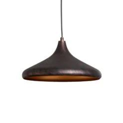 Hängeleuchte Barek, schwarz/gold, Ø 34 cm, Metall, E27