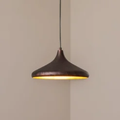 Hängeleuchte Barek, schwarz/gold, Ø 34 cm, Metall, E27