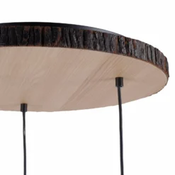 Hängeleuchte Bark, dreiflammig, Rondell