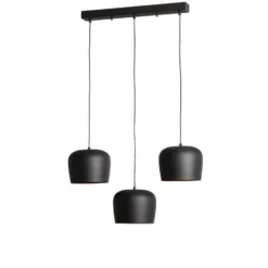 Hängeleuchte Berceste N-1410 schwarz Metall 3-flammig linear