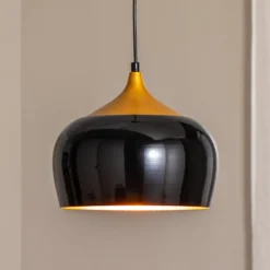 Hängeleuchte Berceste 212-S Ø30cm schwarz/gold