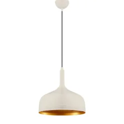 Hängeleuchte Berceste 187-S, weiß/gold, Metall, Ø 30 cm