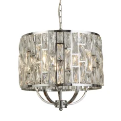 Hängeleuchte Bijou mit Kristallglasschirm, Ø 44 cm, chrom