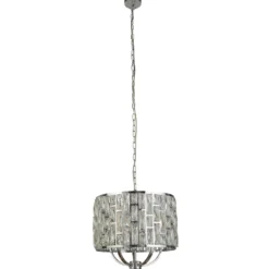 Hängeleuchte Bijou mit Kristallglasschirm, Ø 44 cm, chrom