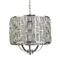 Hängeleuchte Bijou mit Kristallglasschirm, Ø 44 cm, chrom