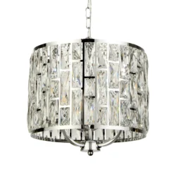 Hängeleuchte Bijou, Schirm mit Kristallen, Ø 38 cm, chrom