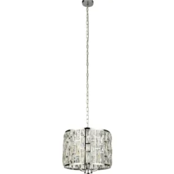 Hängeleuchte Bijou, Schirm mit Kristallen, Ø 38 cm, chrom