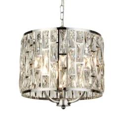 Hängeleuchte Bijou, Schirm mit Kristallen, Ø 38 cm, chrom