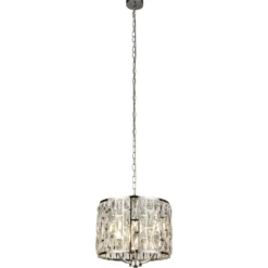 Hängeleuchte Bijou, Schirm mit Kristallen, Ø 38 cm, chrom