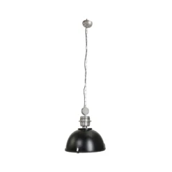 Hängeleuchte Bikkel, Ø 42 cm, schwarz, Metall, Glas, E27
