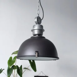 Hängeleuchte Bikkel, Ø 42 cm, schwarz, Metall, Glas, E27